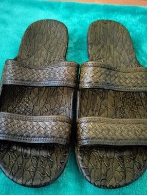 Pali Hawaii Classic Jandals Sandals Brown Unisex Size 12 Slides Jesus Sandals
